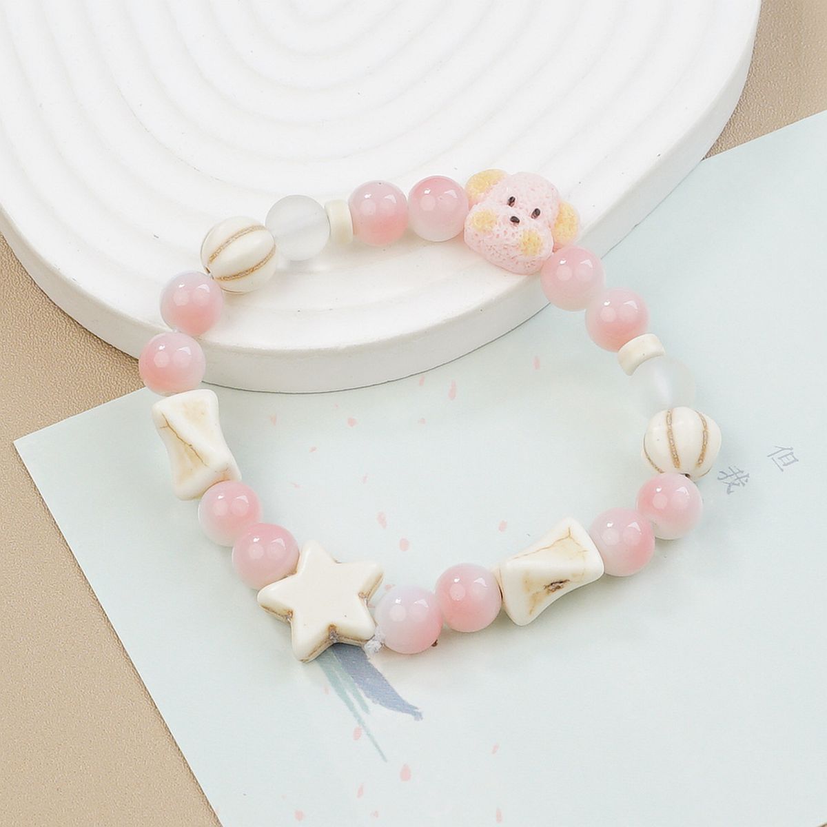 Jingdezhen ceramic bracelets, cartoon with texture, Teddy dog handcrafted ornaments, bracelets, student gifts, and street vending accessories pic 9