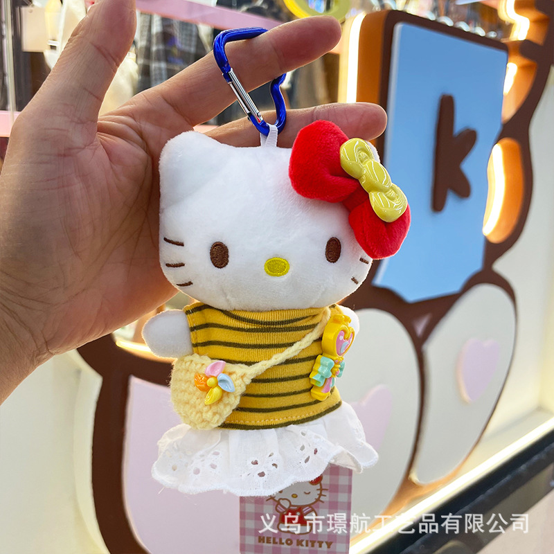 【 Genuine 】 New original hellokitty small pendant plush doll kt figurine secondary creation bag pendant pic 7