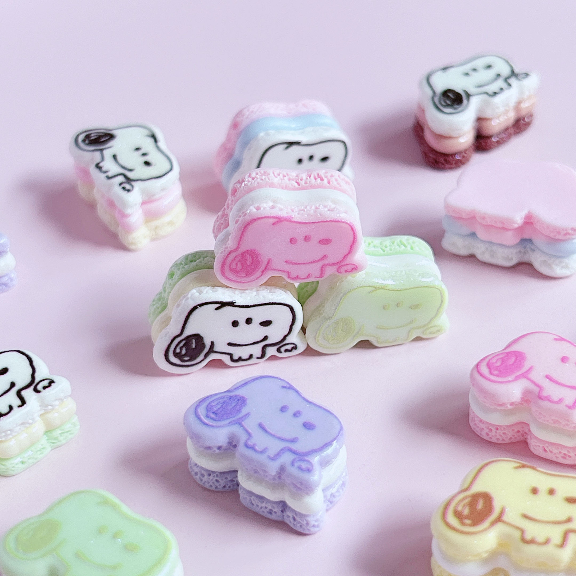 Trendy cartoon sandwich cookies, food toys, decorations, diy pendants, accessories, hair ornaments, handmade cream phone case stickers pic 8