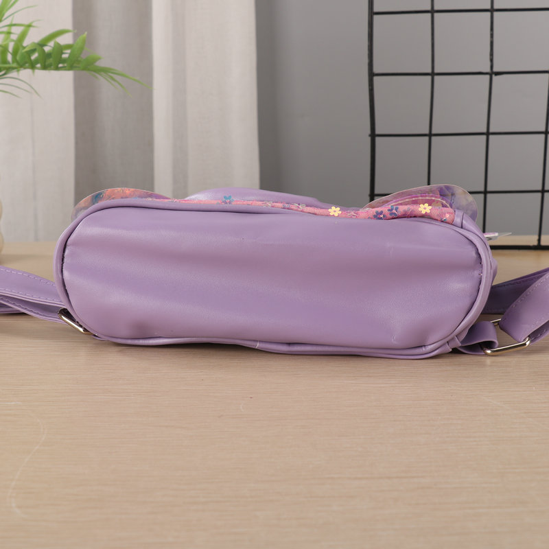 pu leather Little Princess backpack for children and babies, lightweight schoolbag, casual and versatile, trendy 2025 new style pic 4