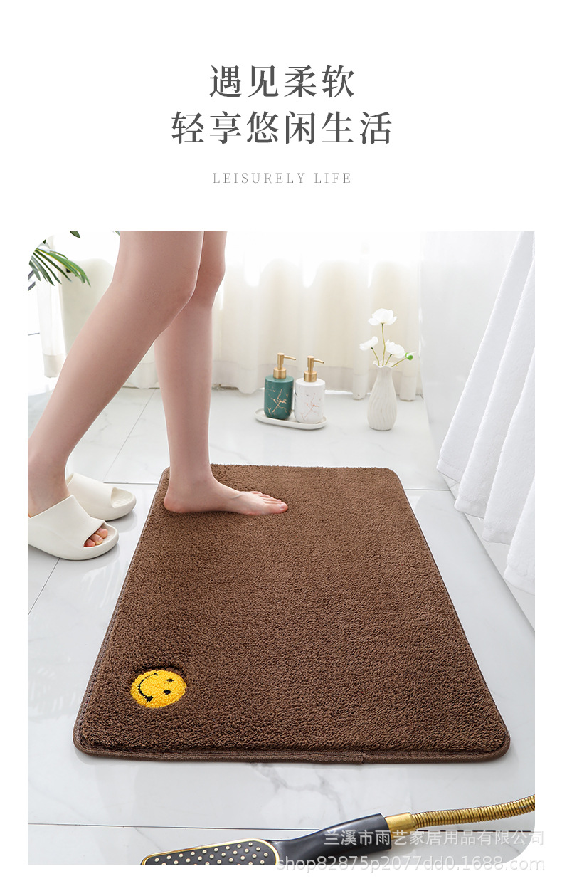 爆款加厚泡泡绒家用地毯卧室厨房地垫浴室吸水防滑脚垫卫生间门垫详情13