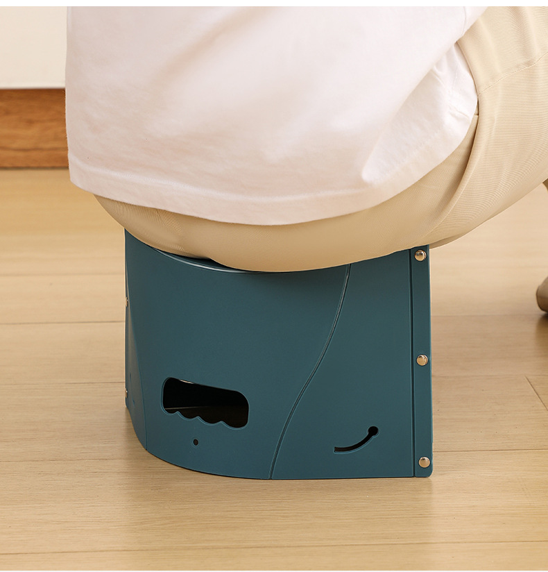 卡片折叠凳子 户外野营钓鱼多功能便携手提篮 折叠凳便携塑料凳子详情4