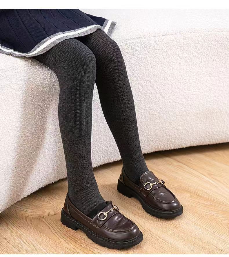 厂家批发秋冬女童防风保暖裤舒适高弹不掉毛连裤袜竖条薄绒打底裤详情15