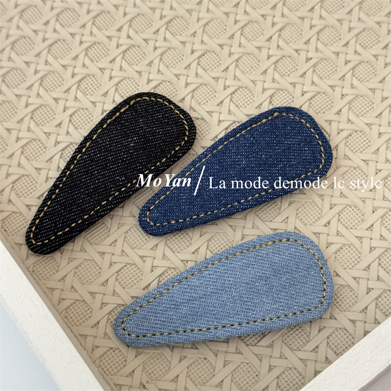 复古简约牛仔蓝高级感新款发夹碎发发卡刘海BB夹气质百搭侧边夹子详情7