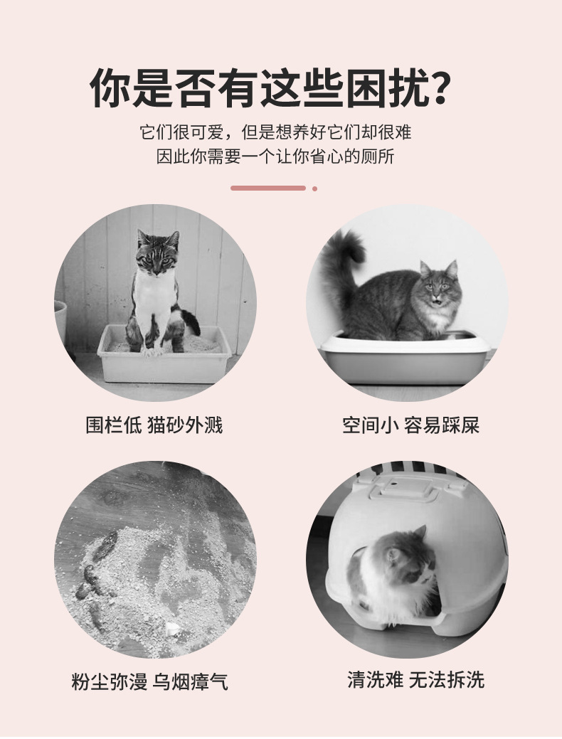 智能全自动猫砂盆 宠物猫专用品 猫砂猫砂盆 清洁便捷 环保无味 安全卫生详情7