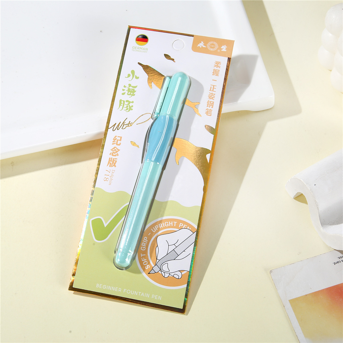永生小海豚柔握钢笔学生专用正姿钢笔高颜值可替换墨囊不脏手钢笔详情6
