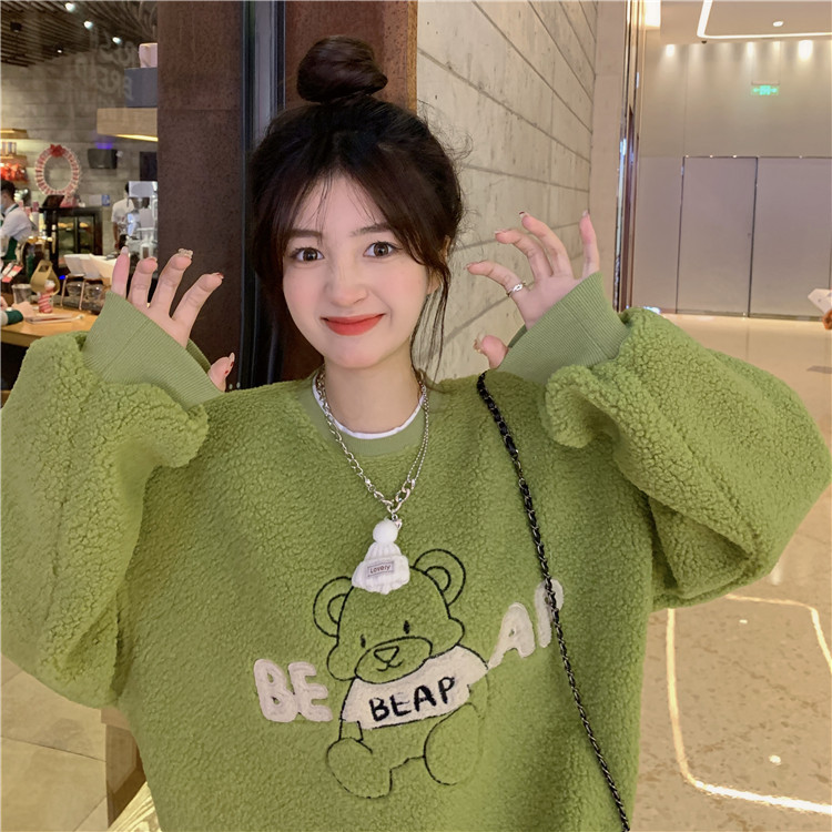 Here are two new autumn 2024 embroidered loose long-sleeved sweatshirts for women pic 3