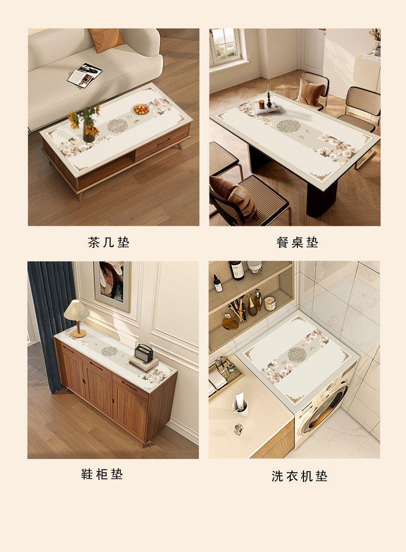 国潮新中式桌垫防水防油防烫桌面垫中国风餐桌垫长方形茶几免洗详情9
