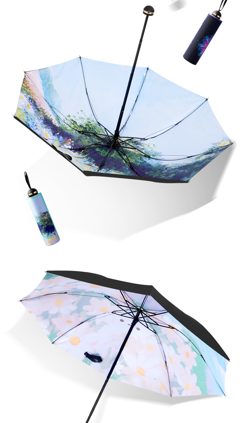 防紫外线女士晴雨两用雏菊双层黑胶太阳伞批发遮阳雨伞可加LOGO详情15