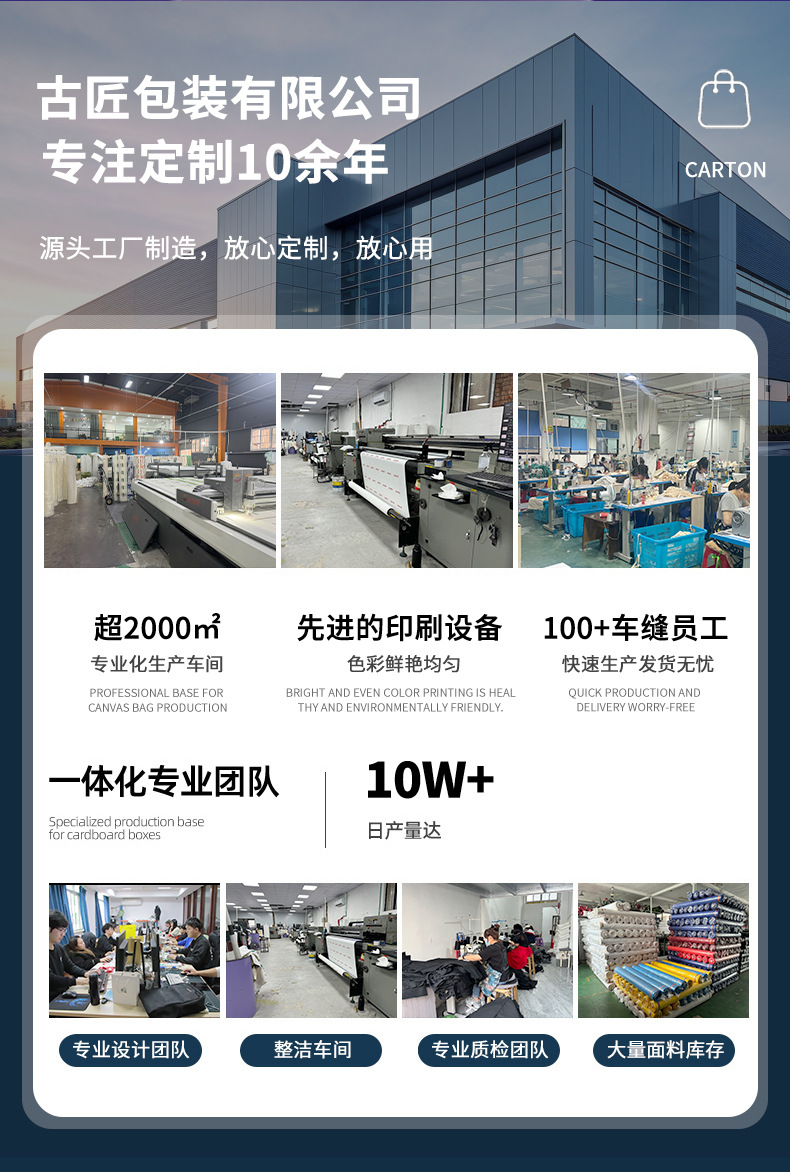 帆布袋定制logo手提帆布包定做广告宣传袋子印图案棉布单肩购物袋详情2