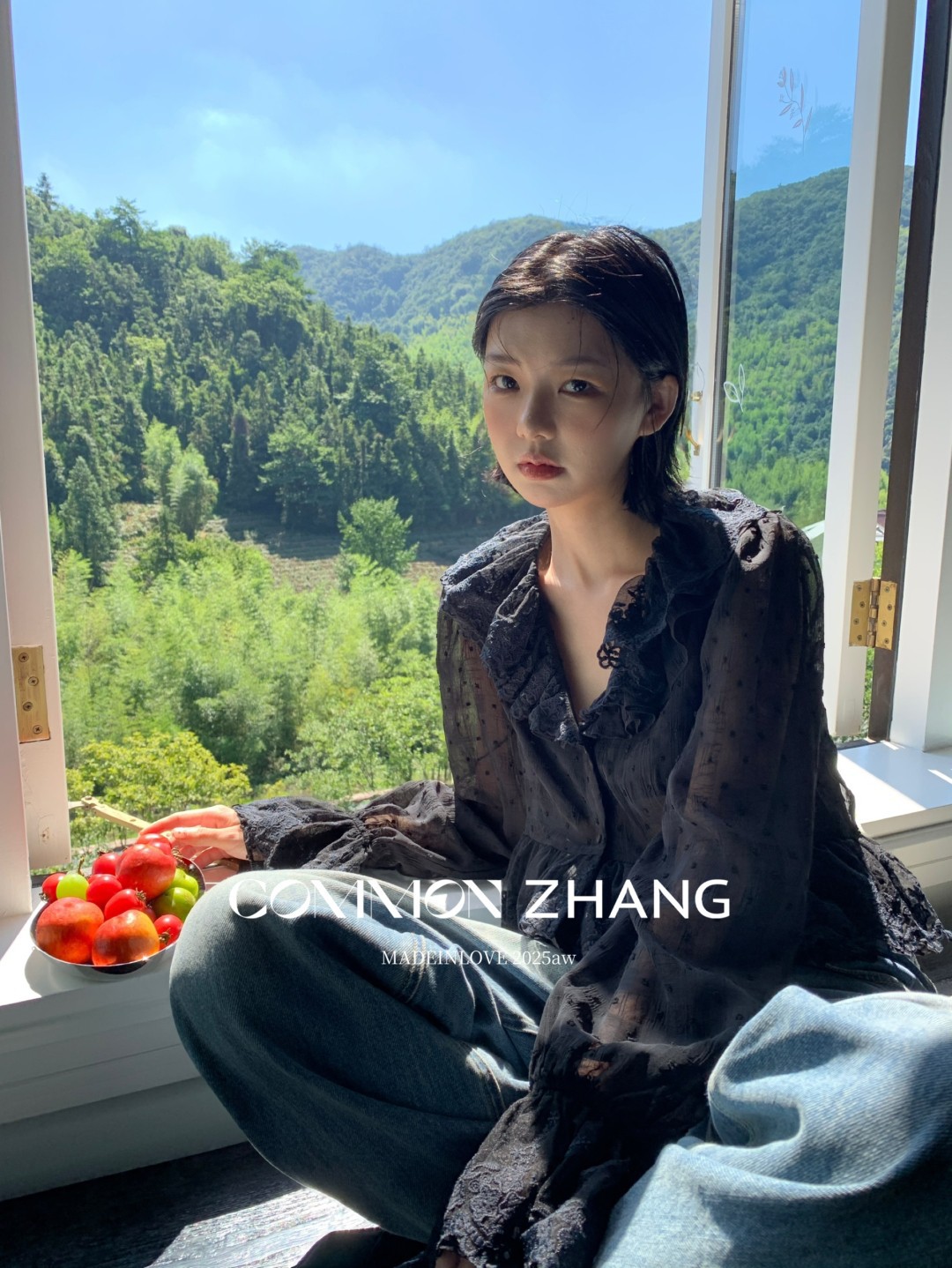CZ ZHANG Early Autumn French sweet Lace collar flared sleeves see-through polka dot shirt for women B33039 pic 35