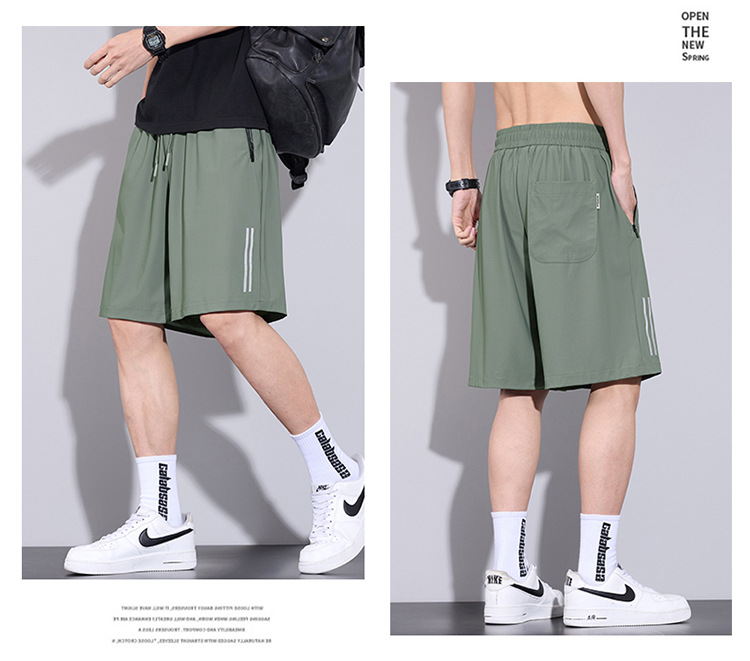 冰丝短裤男士夏季薄款2025新款速干外穿沙滩宽松休闲运动五分裤详情19