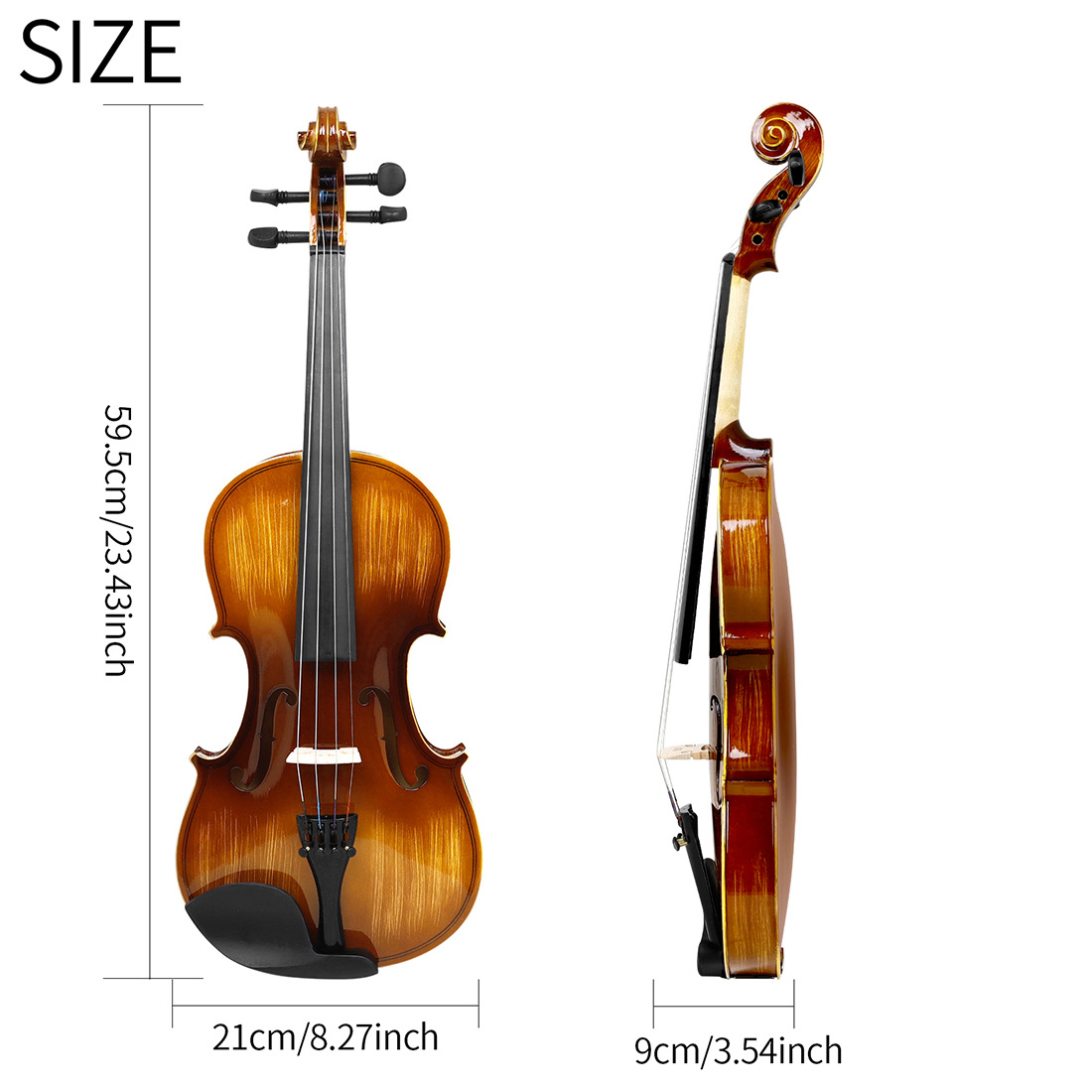 IRIN bright light Violin Solid wood Violin for adult beginners 4/4 Popularization violin, plywood violin manufacturer pic 3