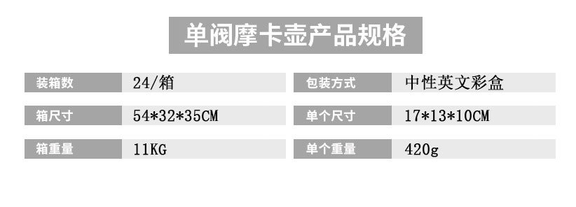 单阀摩卡壶家用小型咖啡壶意式浓缩便携式咖啡机手冲壶咖啡套装详情2