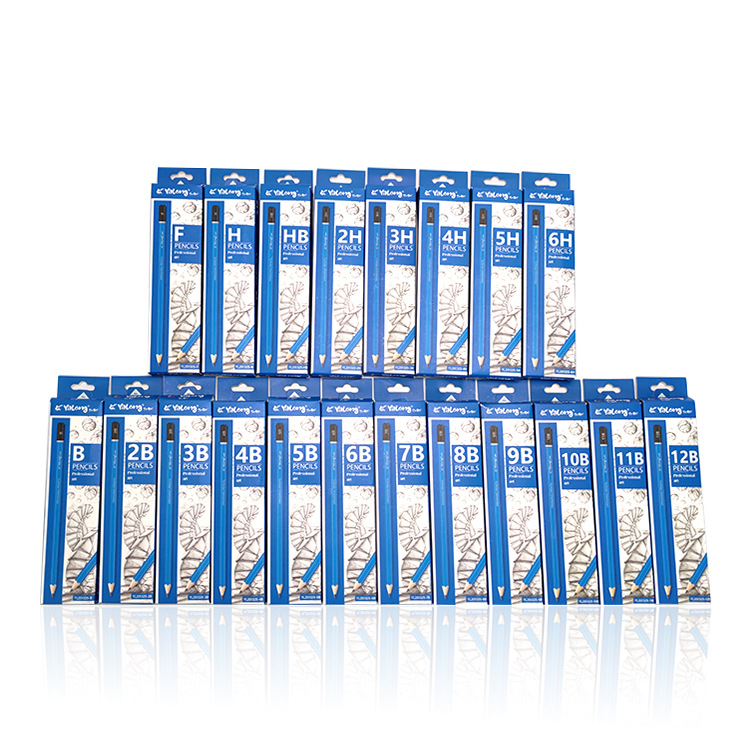 Yalong Cross-border Professional Wholesale Art student full set of pencils, blue matte finish drawing pencils pic 1