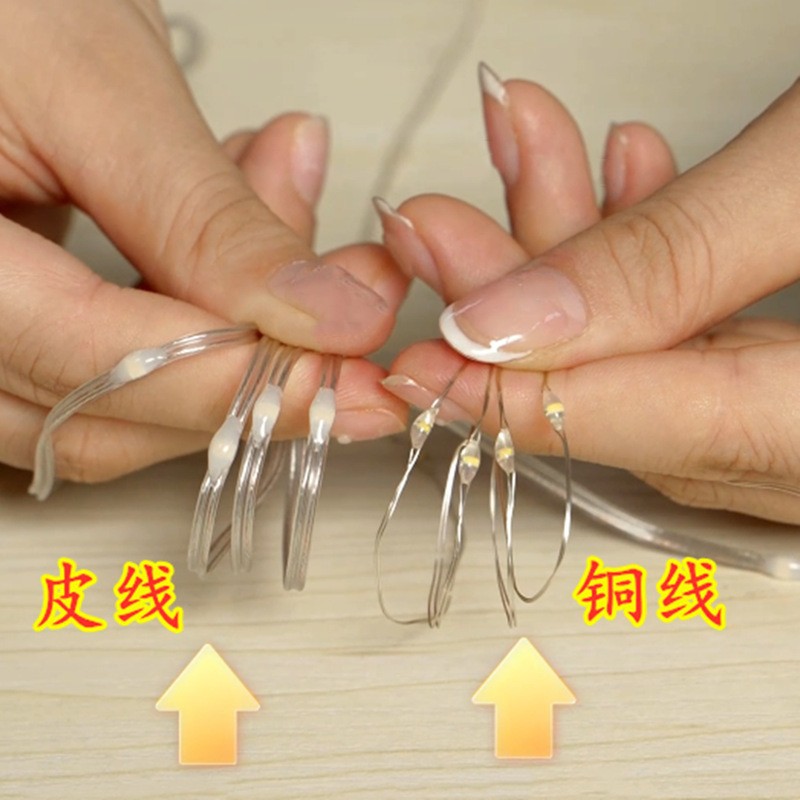 跨境亚马逊LED铜线灯窗帘灯串USB遥控3*3带挂钩圣诞婚庆卧室装饰详情2