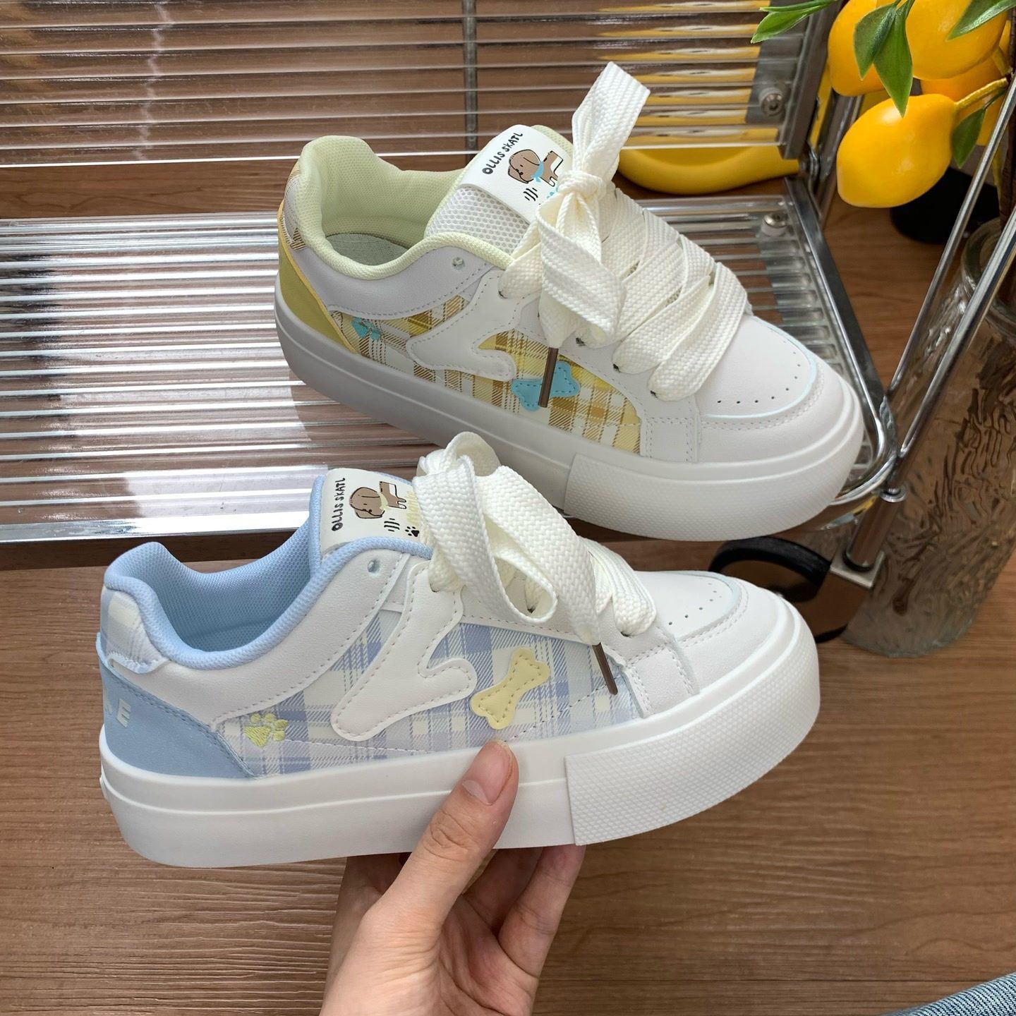 蝴蝶结小众韩版可爱小白鞋女2025春秋新款ins潮情侣款运动面包鞋详情1