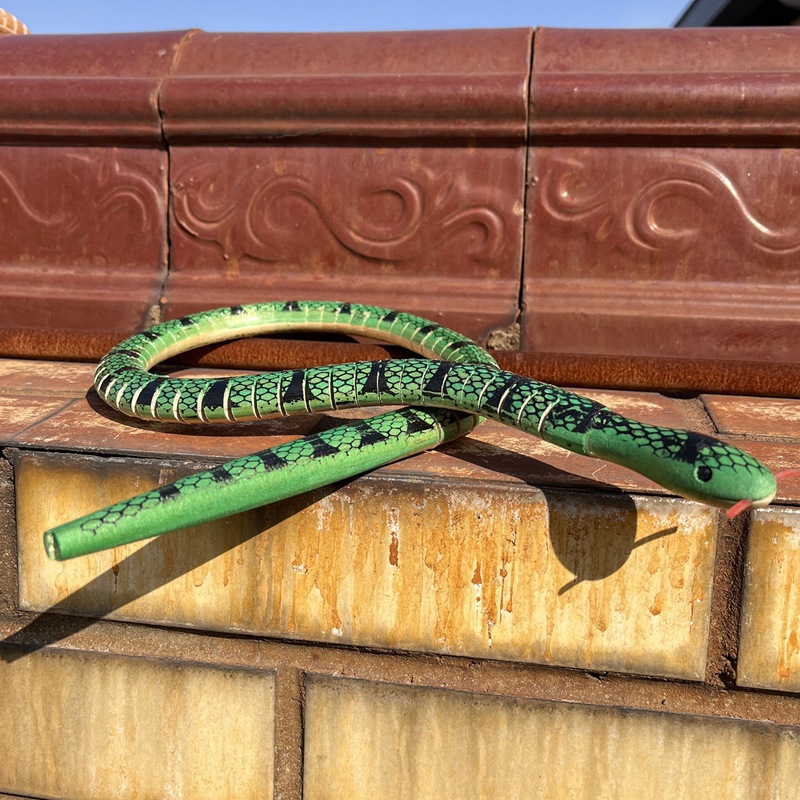 木制圆头蛇仿真眼镜蛇50-60-70cm木头蛇地摊热销整蛊玩具蛇批发详情2