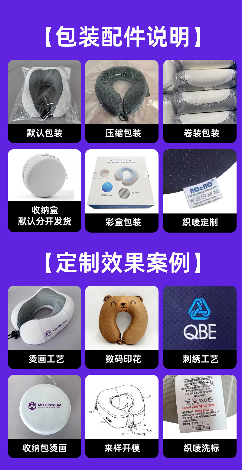 记忆棉U型枕护颈枕旅行午睡专用脖子靠枕学生睡觉飞机U形枕详情11