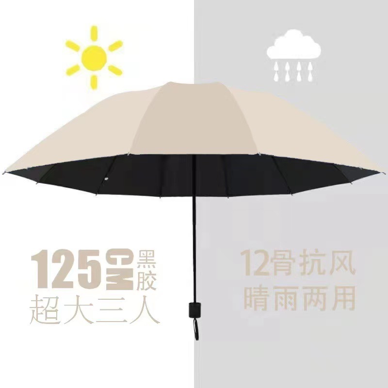 12骨超大雨伞3-5人手动男士户外晴雨两用加固学生折叠加厚遮阳伞详情10