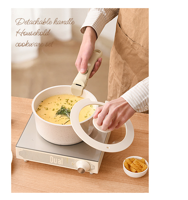 Detachable cookware set: non-stick pan, frying pan, milk pan, wok, frying pan, handle separation set, Amazon bestseller pic 2