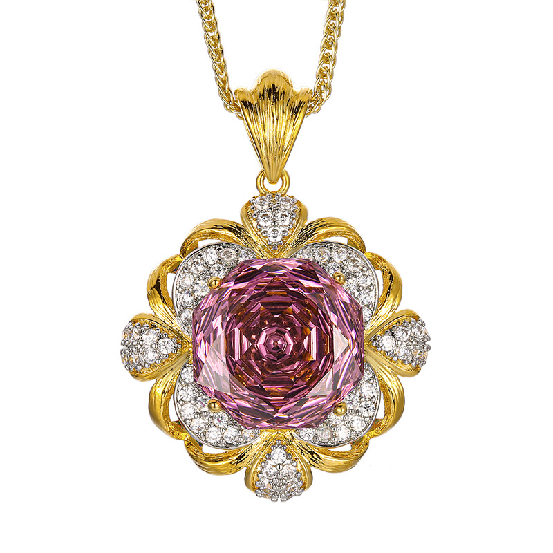 2025新款庄生生珠宝铜底镀金玫瑰切黄金复古拉丝轻奢套装女16-14m详情9