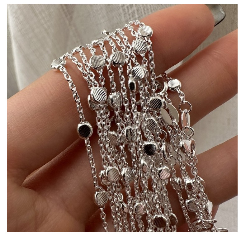 S925纯银意大利进口闪光时尚包珠项链韩式时尚感简约锁骨链批发详情6