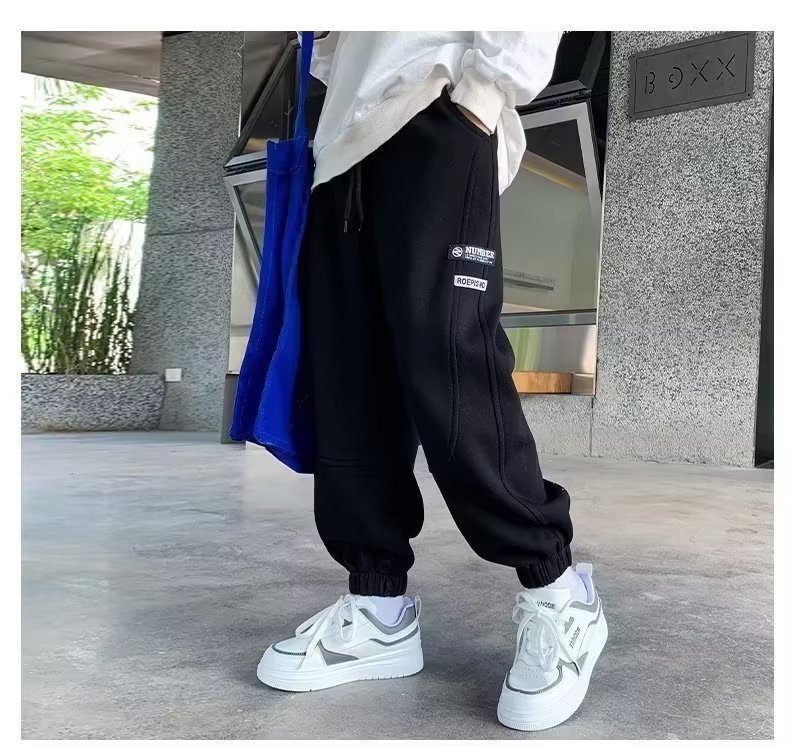 男童加绒裤子秋冬款2023新款儿童秋装运动长裤中大童休闲炸街卫裤详情15