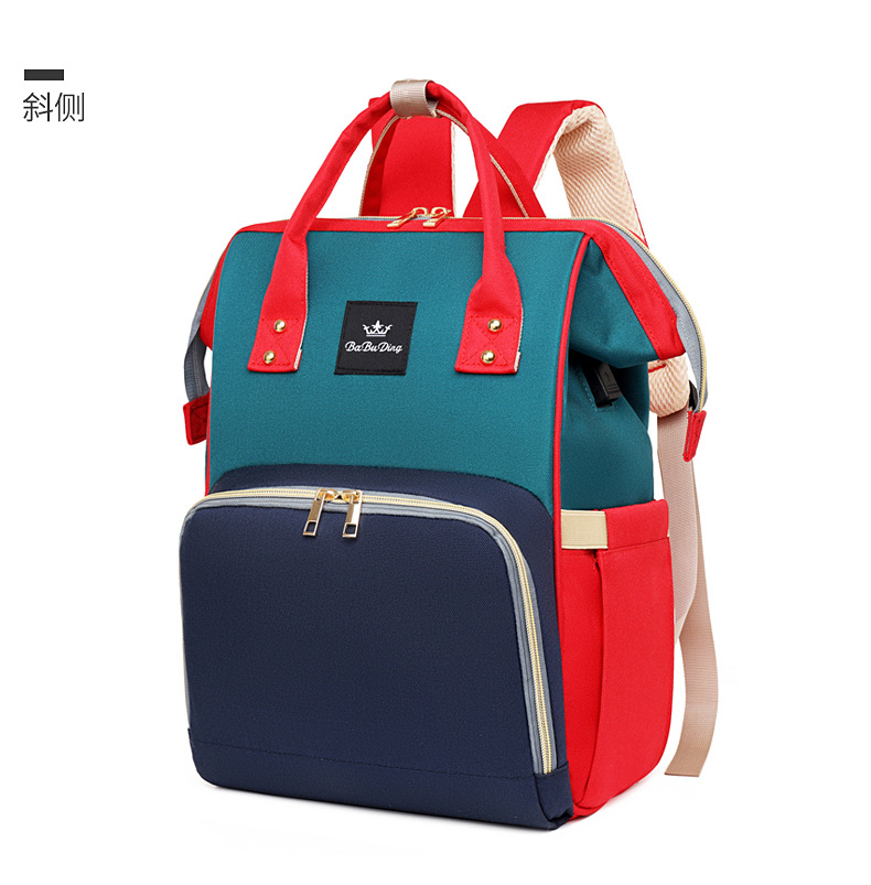 新款妈咪包双肩包大容量撞色原宿风双肩背包休闲旅行单肩手提斜挎详情18