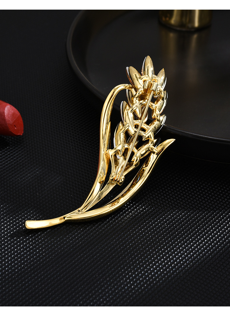 新款欧美法式气质水晶丰收麦穗胸针时尚高级感胸花服装配饰批发详情18