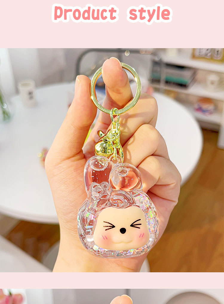 新款美乐蒂圣诞装饰球入油流沙钥匙扣迷你小挂件流沙直播摆件盲袋详情8