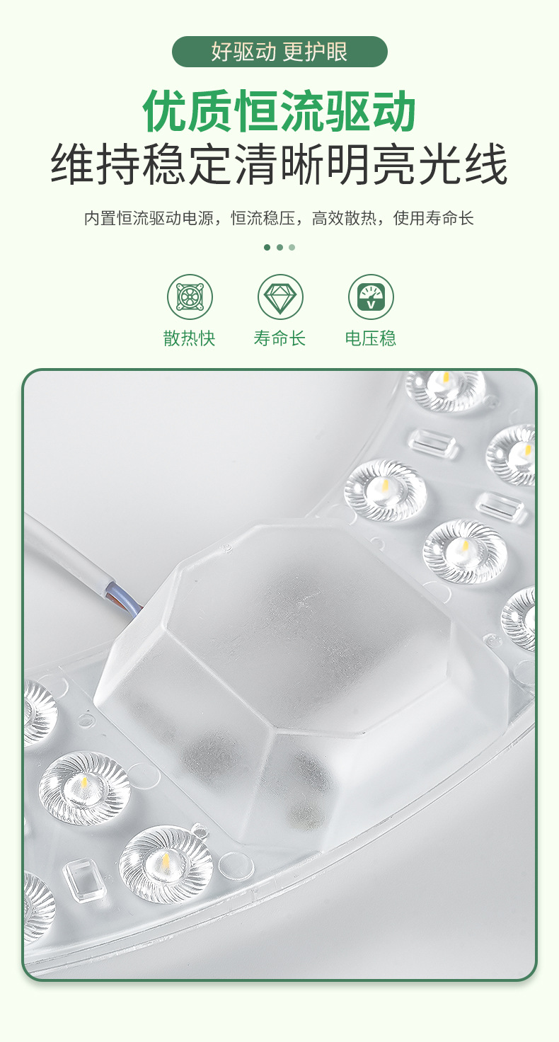 LED吸顶灯灯芯全光谱护眼节能灯盘家用超亮客厅圆形灯板灯珠光源详情10