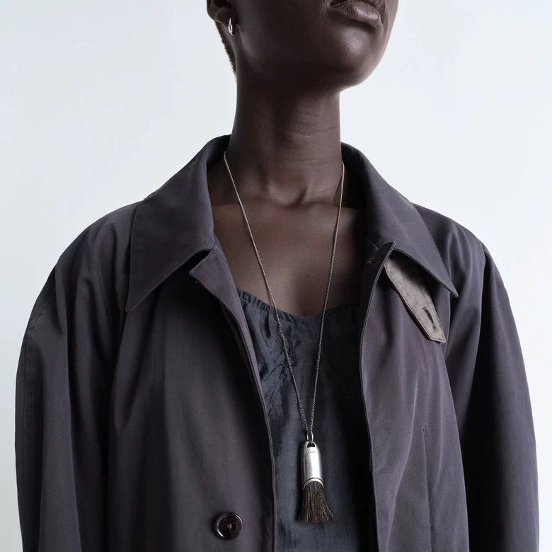 Lema*车静媛同款毛刷子项链ins小众设计高级感复古刷子长款毛衣链详情14