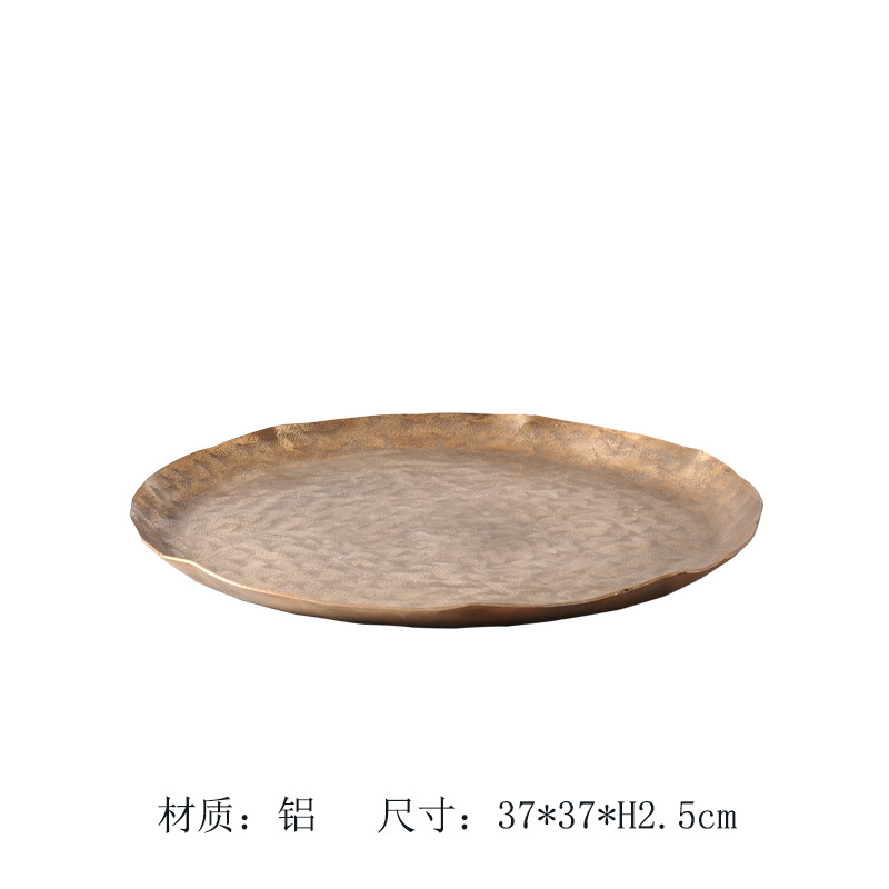 印度进口铝制银色不规则浅边水果盘零食坚果收纳托盘茶盘摆件装饰详情33