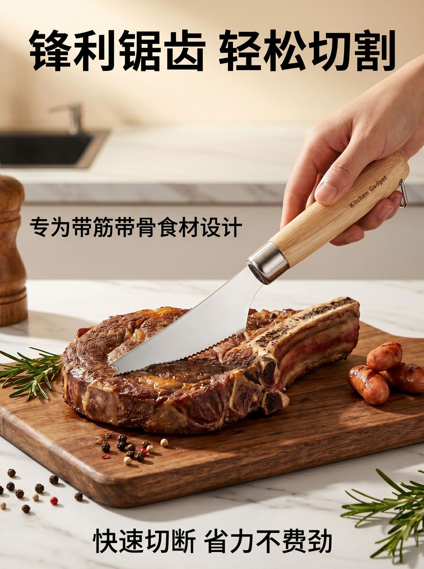 Wooden handle stainless steel cheese spatula, cheese knife, pizza knife, steak knife, meat tearing fork, kitchen baking tools pic 9