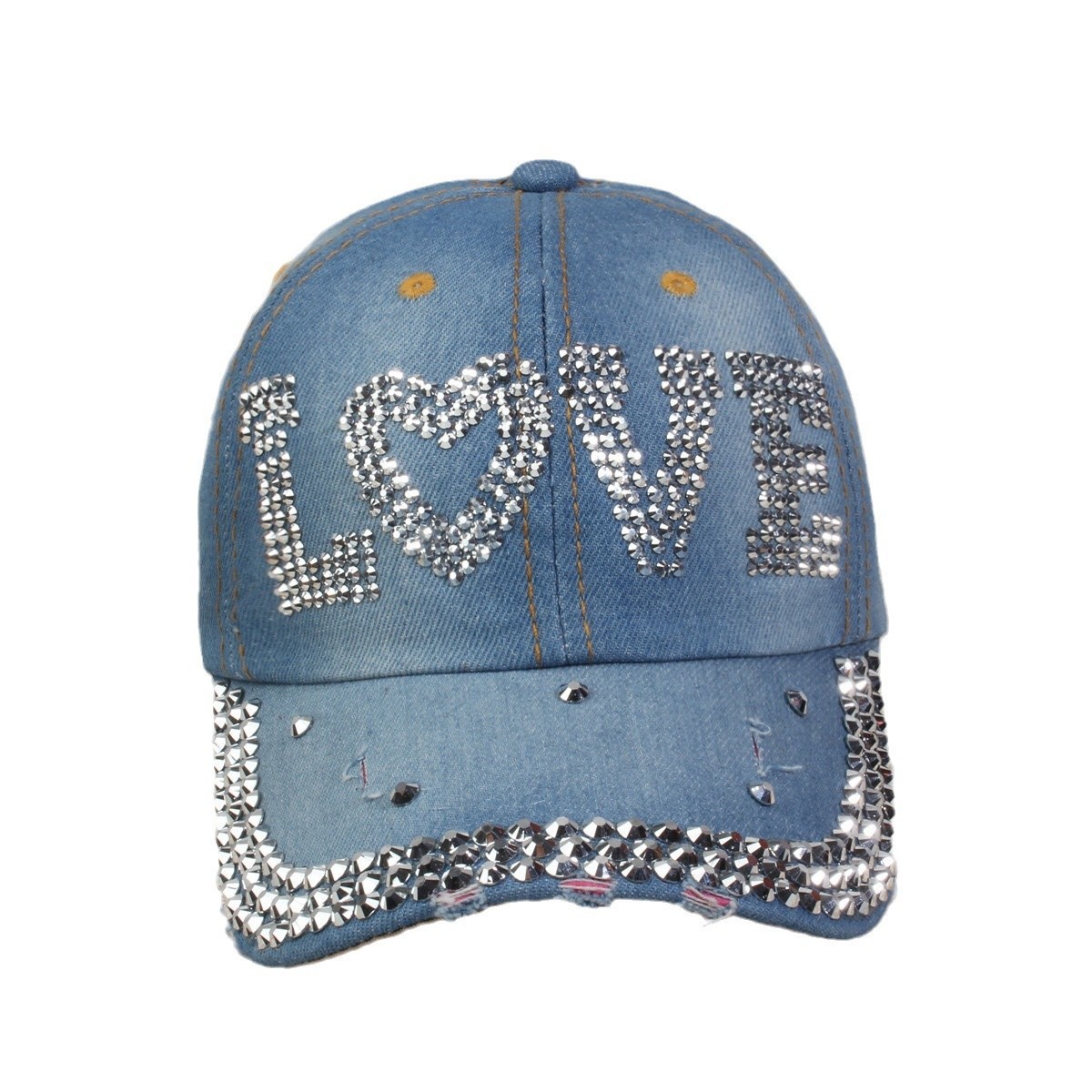 牛仔镶钻棒球帽弯檐男帽女帽百搭款遮阳鸭舌帽夏季休闲百搭帽子详情33