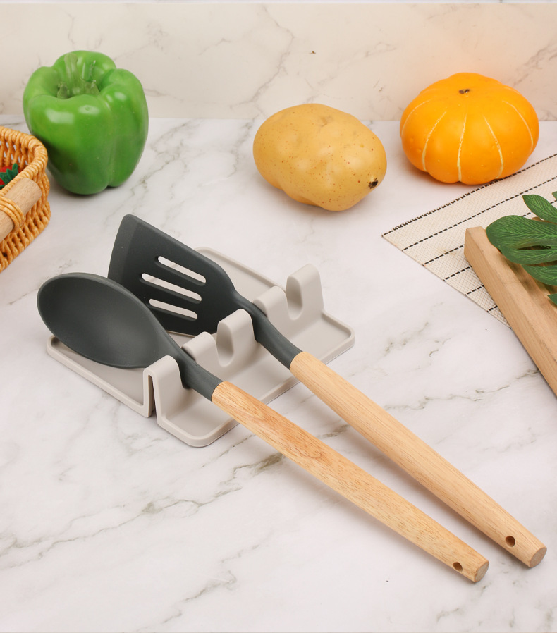 硅胶厨具垫置物架餐具收纳架 勺子垫 汤勺垫置物托搁勺垫详情11