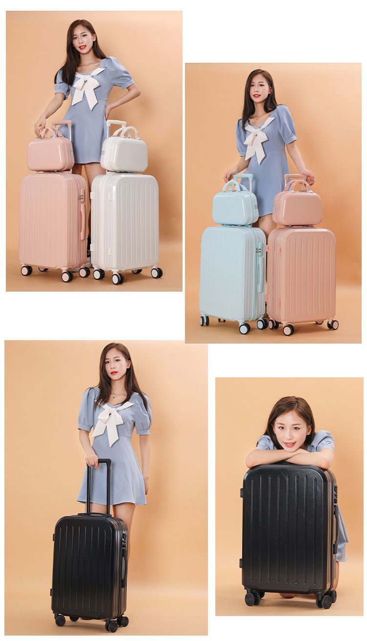 Candy-colored, fresh and cute mother and child suitcase for female students, Korean version travel trolley case, swivel wheels, 20-inch carry-on suitcase pic 12