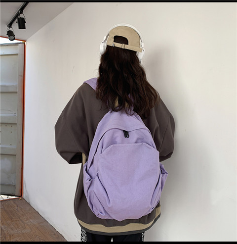 书包女ins风复古森系帆布双肩包日系原宿高中大学生简约百搭背包详情16