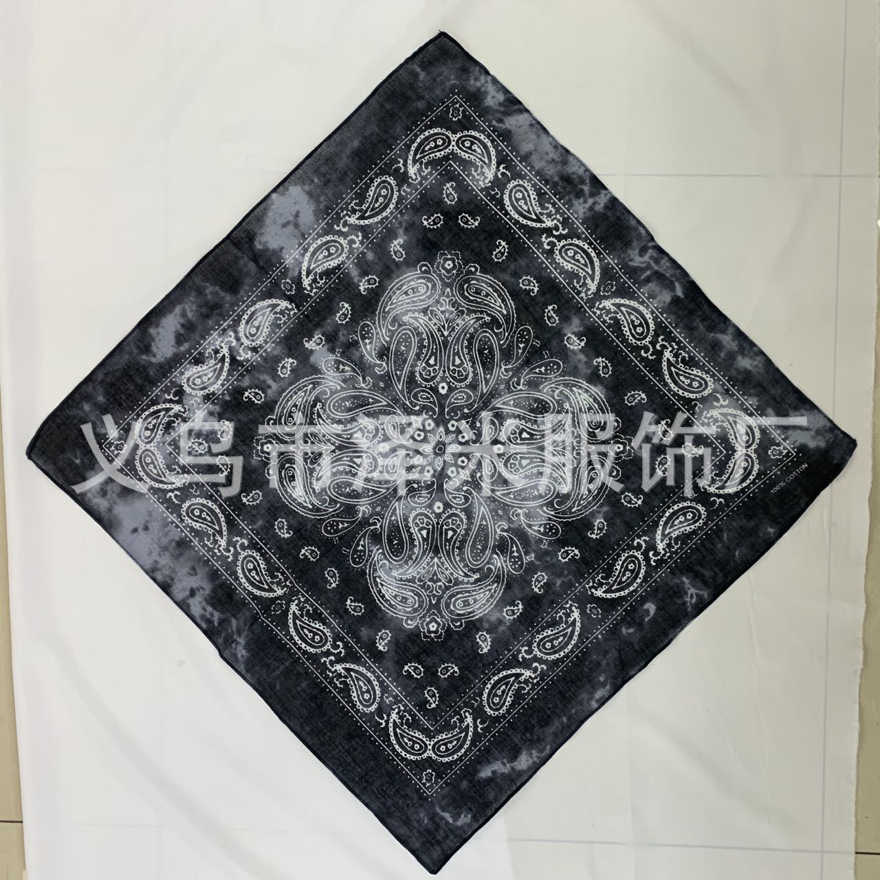 Cross-border pure cotton hip-hop gradient headscarf, street dance tie-dyed sunflower cashew square scarf bandana wholesale and retail pic 2