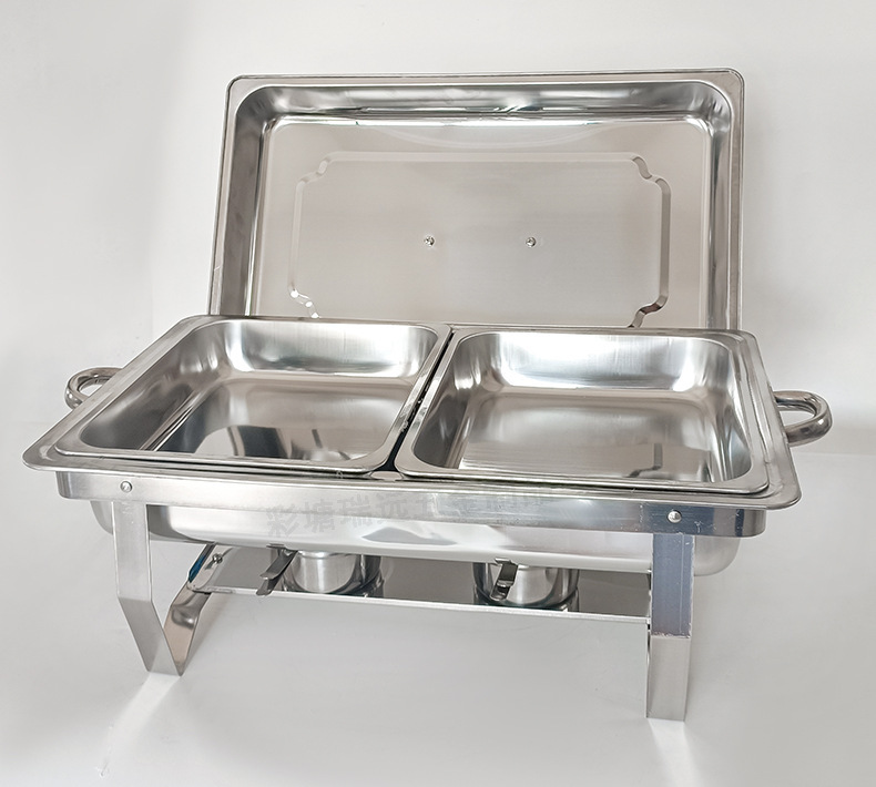 410 stainless steel rectangular thickened household buffet stove, tableware, hotel insulated stove manufacturer wholesale and customization pic 14