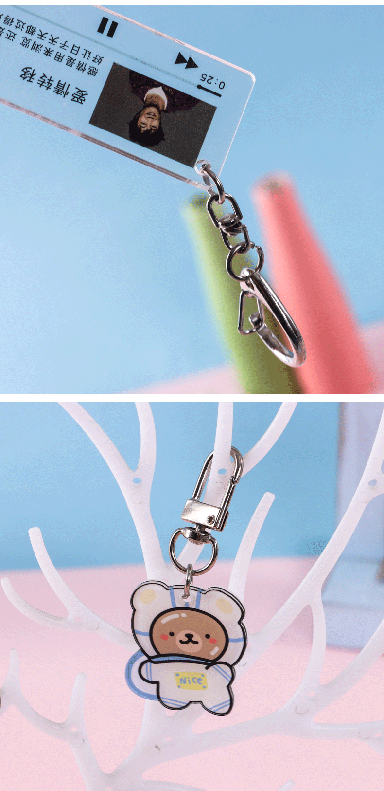 Customized acrylic lyrics keychains, Internet celebrity pendants, personalized souvenirs for couples, idols and stars, and commemorative support gifts pic 9
