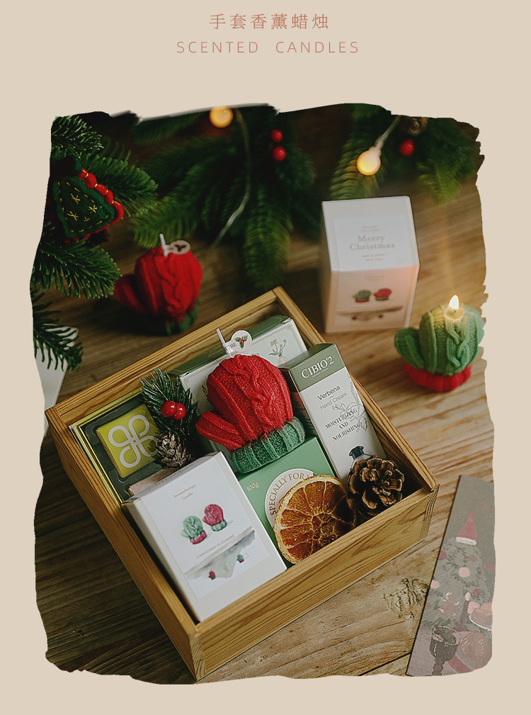 圣诞节装饰品手工伴手礼礼品跨境创意蠟燭圣诞手套香薰蜡烛定制详情6