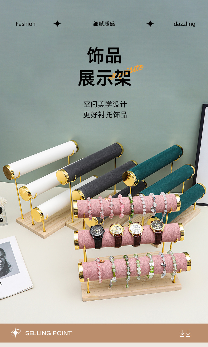 This is a three-layer metal frame specially designed for cross-lens display, featuring velvet, pu leather, and jewelry. It is suitable for storing watches, bracelets, bangles, and hand strings pic 1