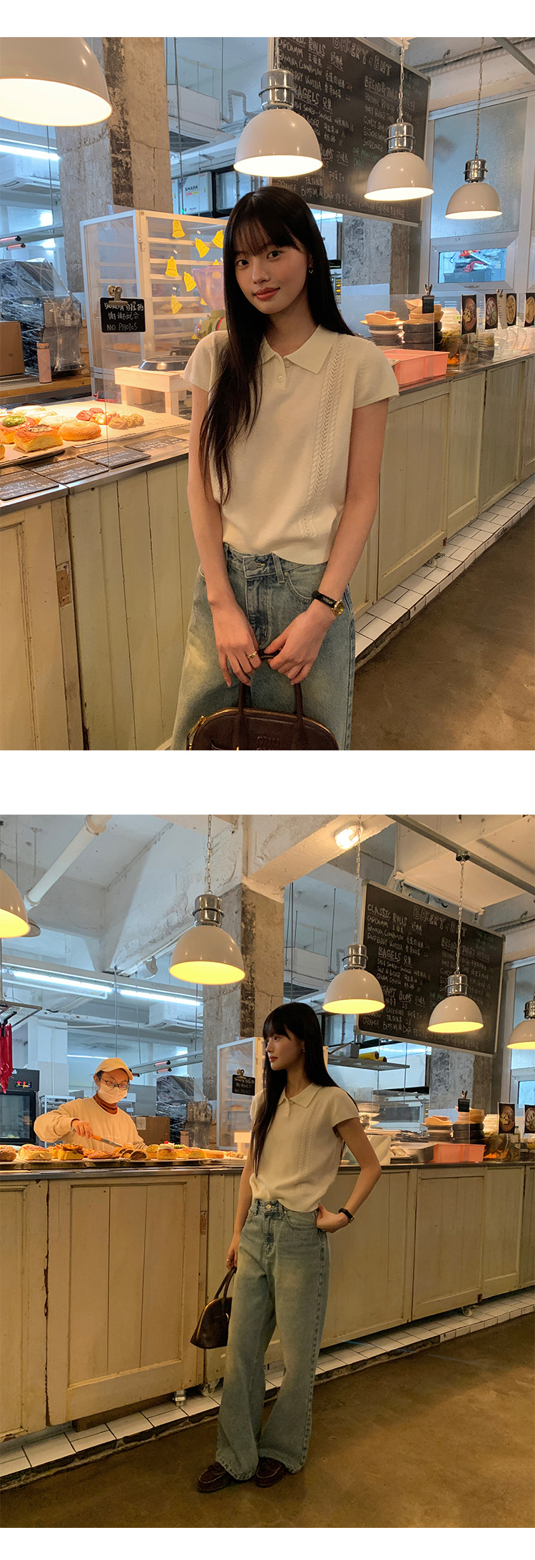 衣夫Fu蓝色直筒牛仔裤女2025春季新款显瘦宽松阔腿百搭长裤23078详情6