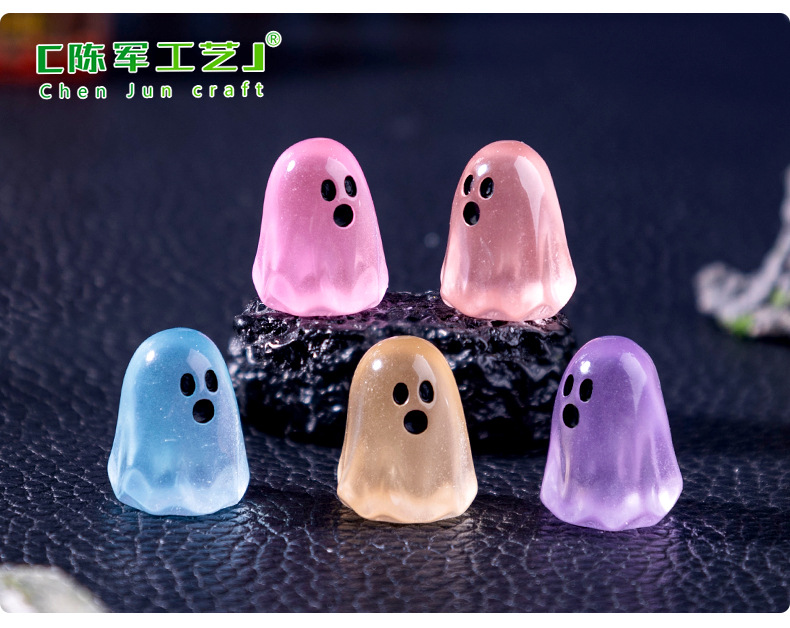 Cross-border creative luminous little ghost diy decorative hanging accessories mini micro-landscape Halloween small ornaments pic 43