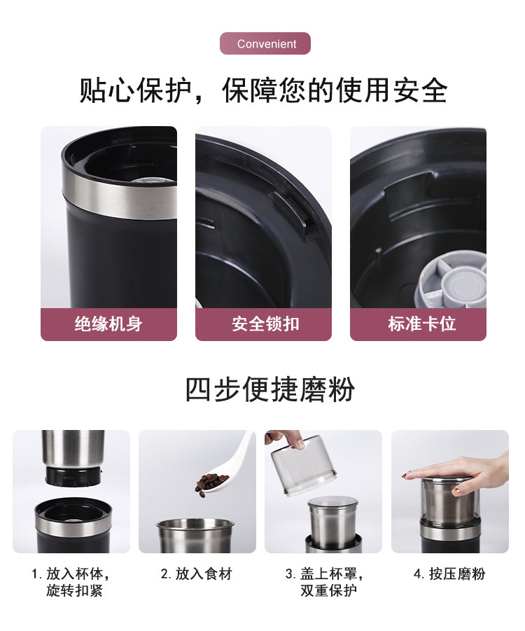 厂家直供干湿两用磨粉机绞肉机辅食机绞肉机打蒜器榨汁机破壁机详情5
