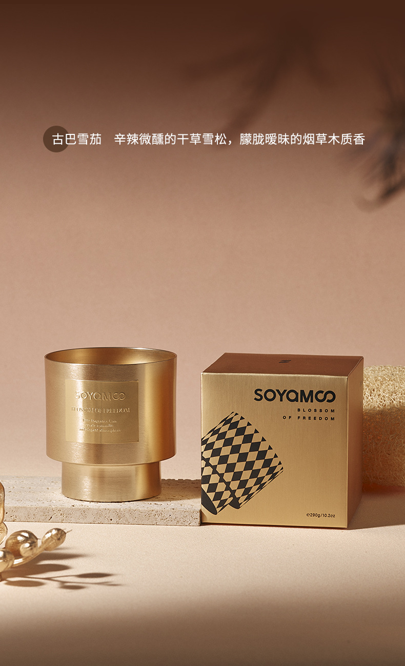 现货代发金属感男士中性风烟草香薰蜡烛摆件 家用卧室大豆蜡香薰详情6