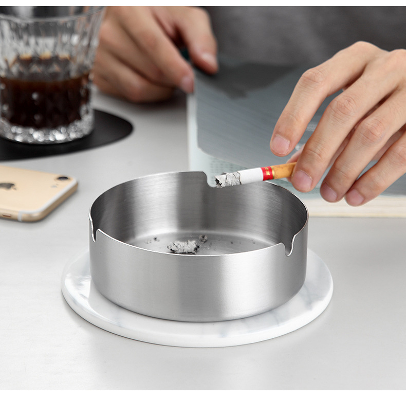 加厚耐用不锈钢金色烟灰缸网咖烟缸酒吧网吧烟灰缸厂家直供详情17