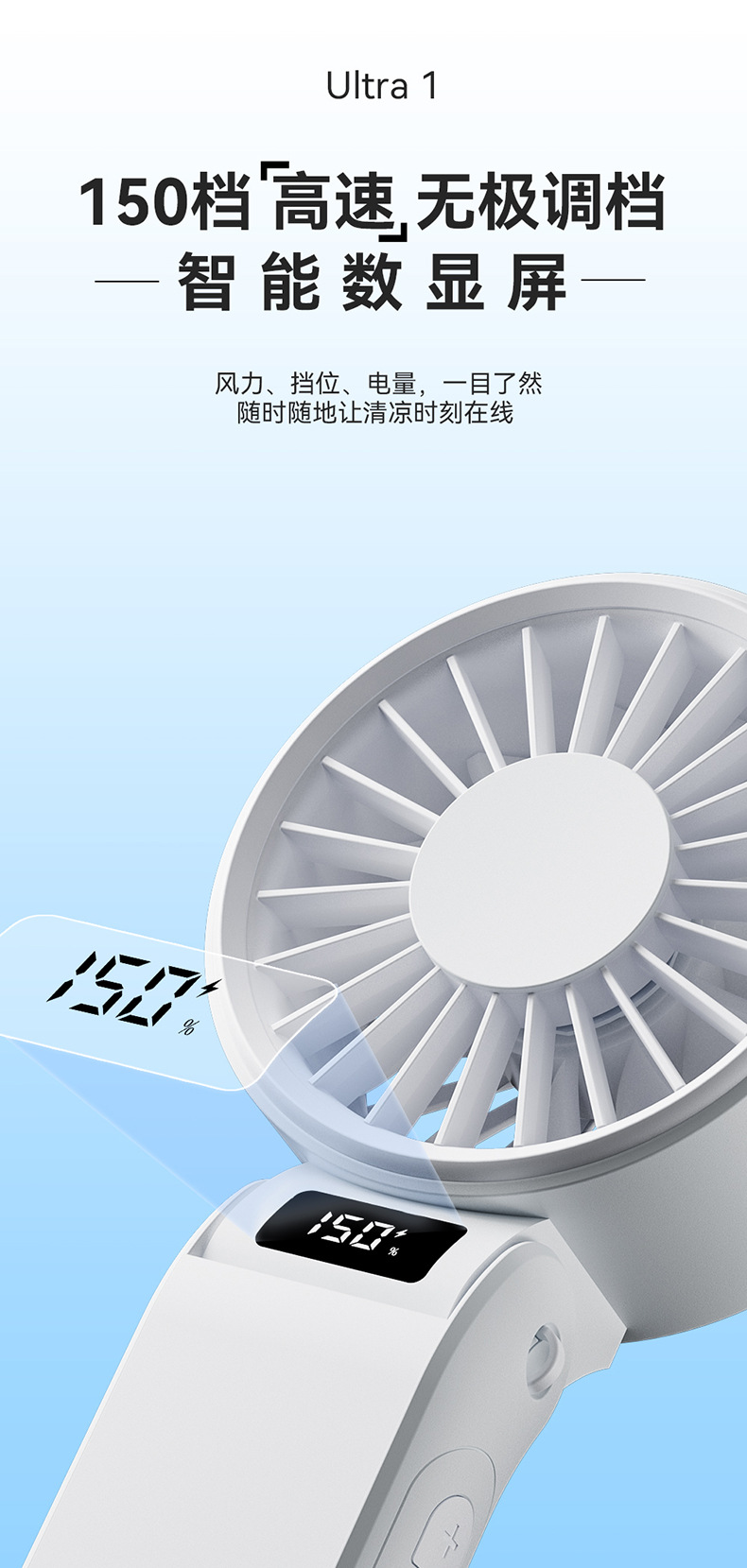 新款高速手持小风扇长续航便携折叠桌面挂脖迷你小型usb充电风扇详情3